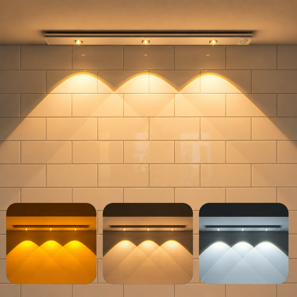Motion Sensor Cabinet Light – Wireless Rechargeable LED with 3 Color Modes & Stepless