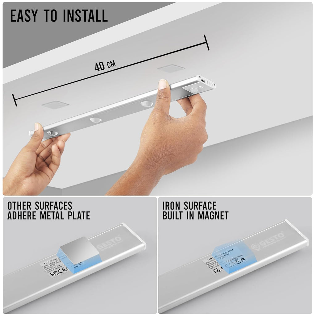 Motion Sensor Cabinet Light – Wireless Rechargeable LED with 3 Color Modes & Stepless