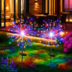 Solar Firework Lights (2 Pack) – 120 LED Outdoor Solar Garden Lights, Waterproof Fairy Lights for Patio, Lawn & Festive Decor