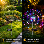 Solar Firework Lights (2 Pack) – 120 LED Outdoor Solar Garden Lights, Waterproof Fairy Lights for Patio, Lawn & Festive Decor