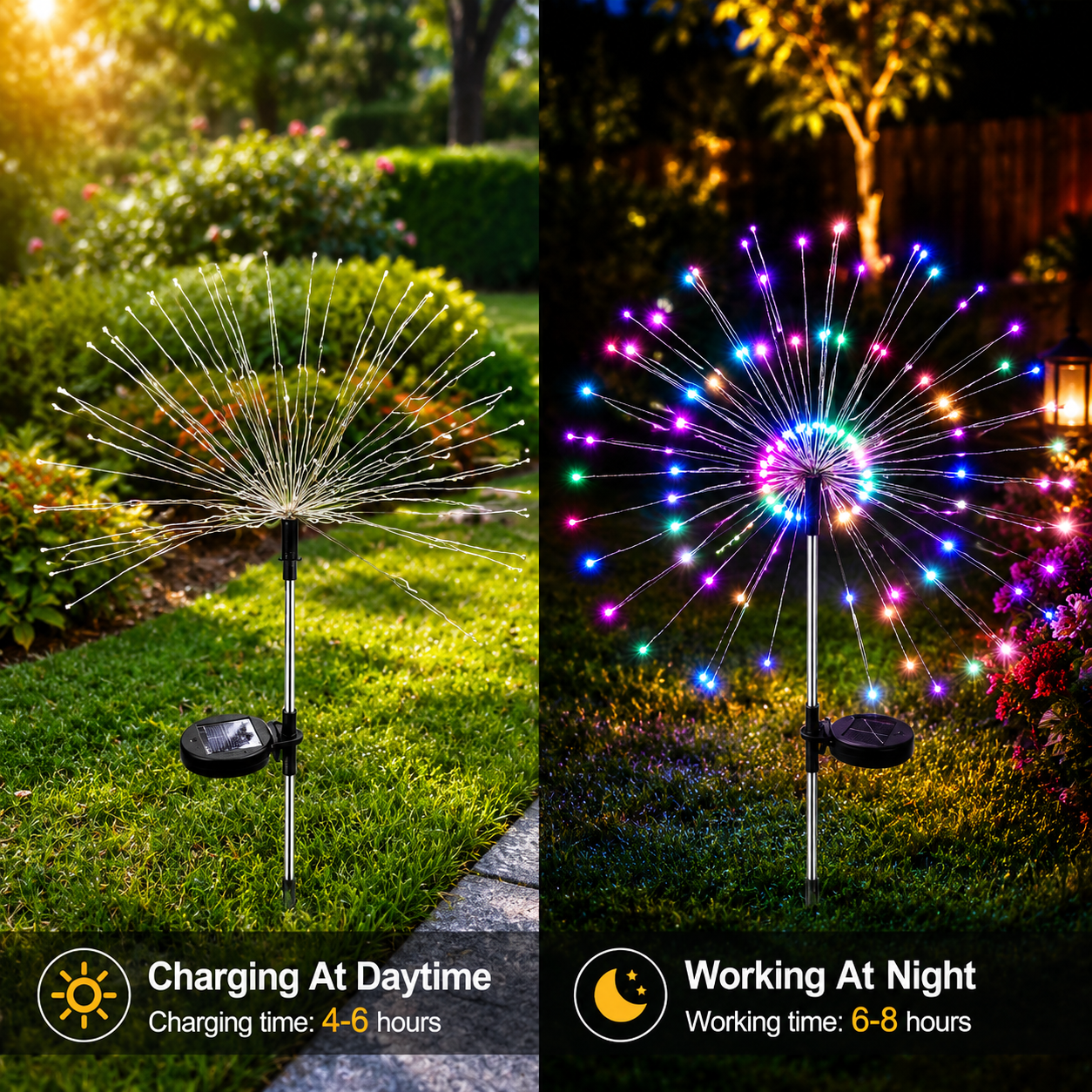Solar Firework Lights (2 Pack) – 120 LED Outdoor Solar Garden Lights, Waterproof Fairy Lights for Patio, Lawn & Festive Decor