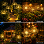 Solar Firework Lights (2 Pack) – 120 LED Outdoor Solar Garden Lights, Waterproof Fairy Lights for Patio, Lawn & Festive Decor