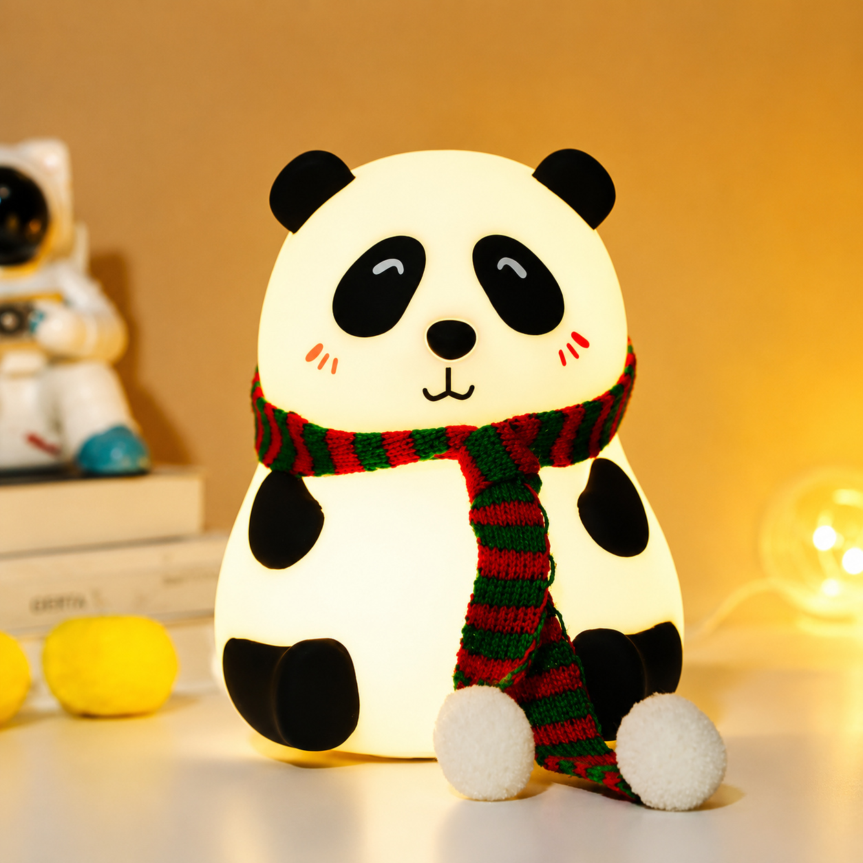 Rechargeable Silicone Panda Night Light - 7-Color LED Lamp for Kids (BPA-Free)