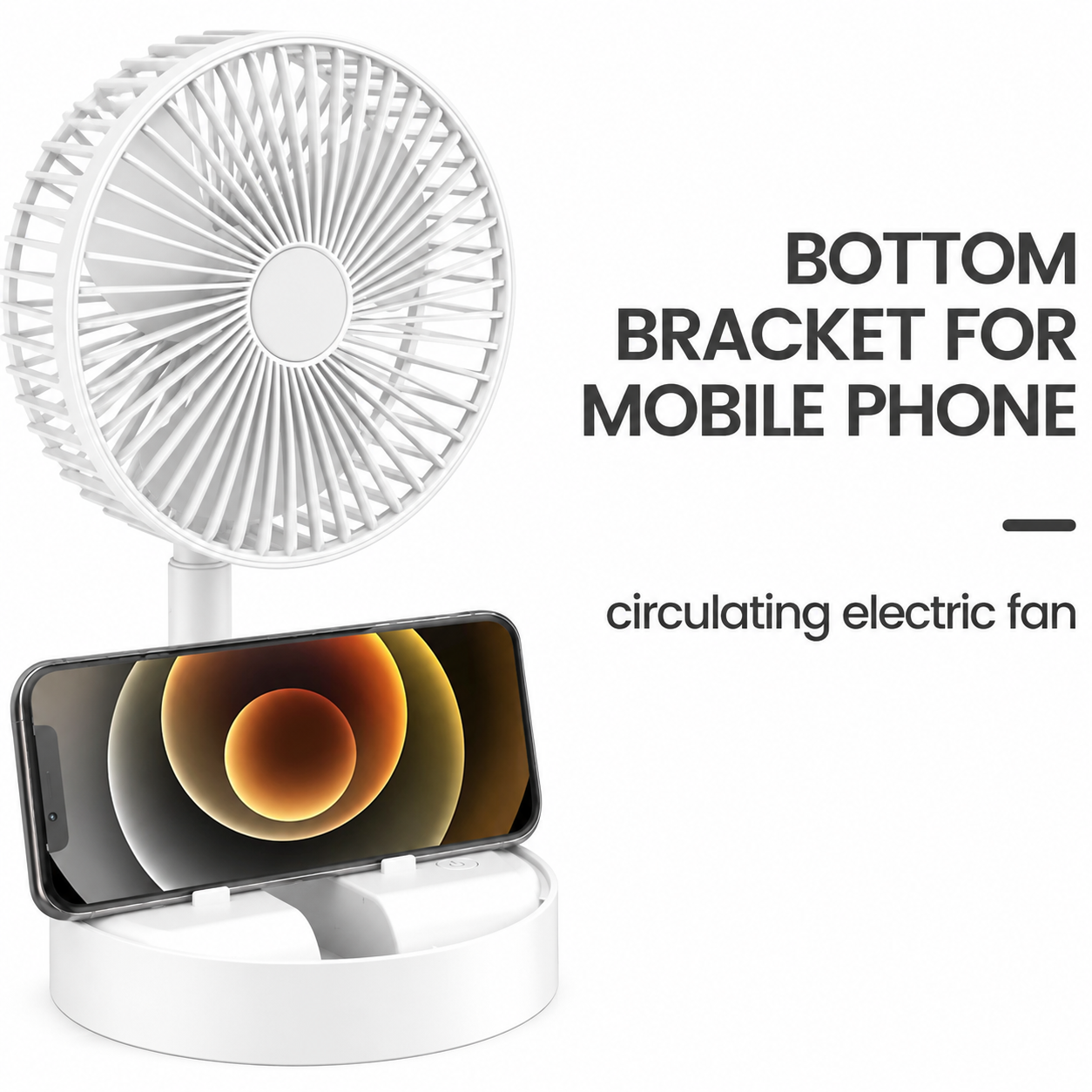 Instant Cooling Pocket Fan – Foldable Standing Fan with 180° Rotation for Home, Office & Outdoor Use